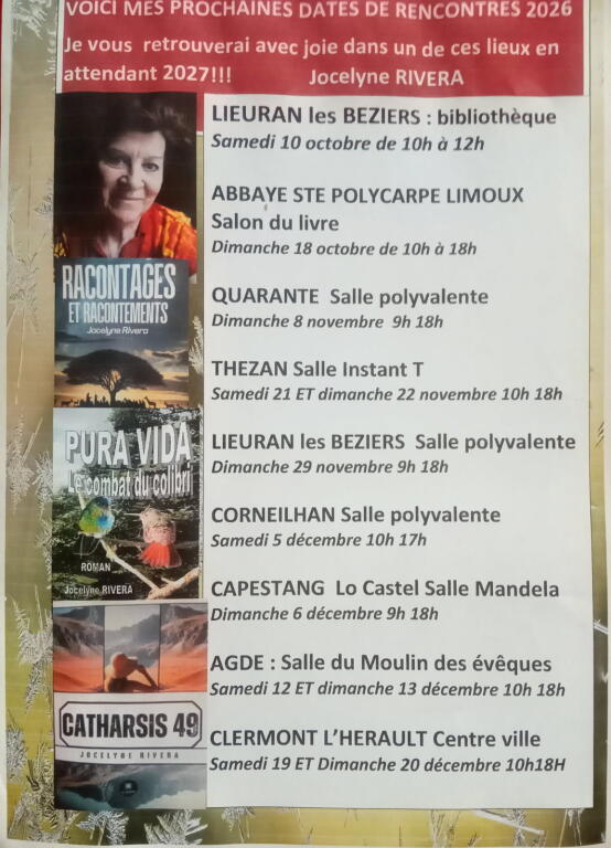 PROCHAINES DATES DE DEDICACES